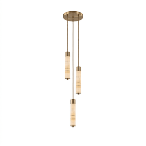 Slender Alabaster Column Chandelier