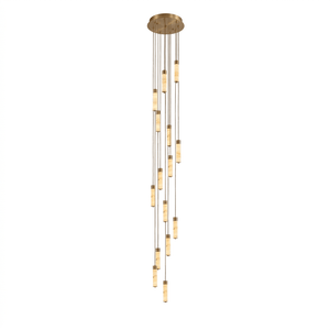 Slender Alabaster Column Chandelier