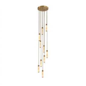 Slender Alabaster Column Chandelier