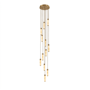 Slender Alabaster Column Chandelier