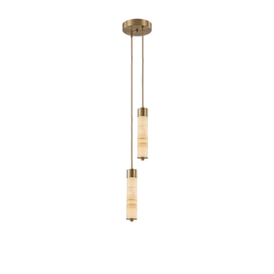 Slender Alabaster Column Chandelier