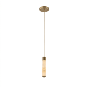 Slender Alabaster Column Chandelier
