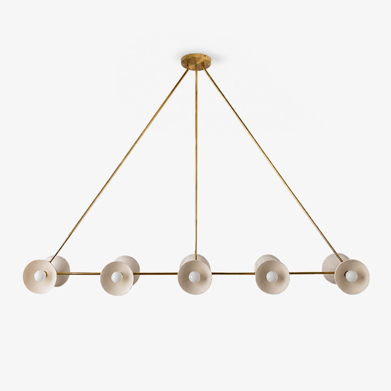 Slim Brass Linear Chandelier