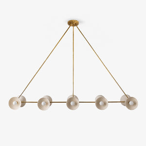 Slim Brass Linear Chandelier