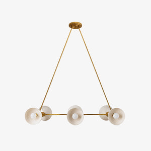 Slim Brass Linear Chandelier