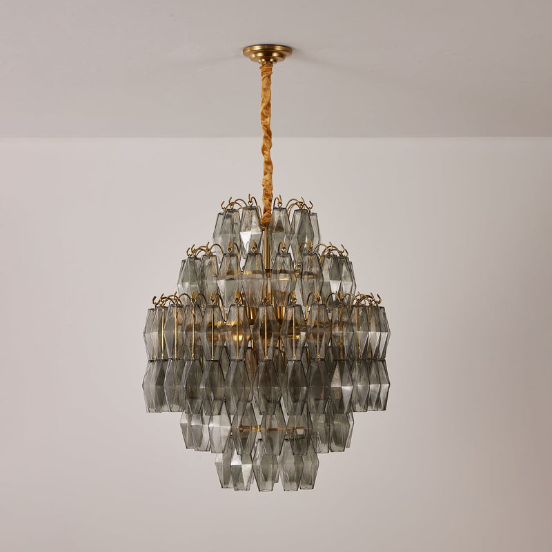 Smoke Gray Prism Round Chandelier – detail 3