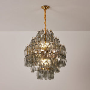 Smoke Gray Prism Round Chandelier