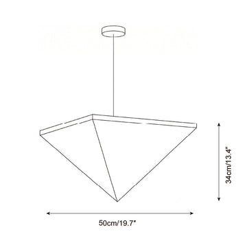مصباح Solina Prism المعلق — رسومات الأبعاد 3