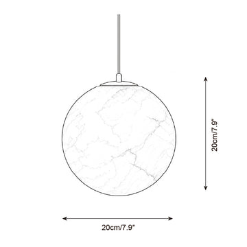 Solstice Alabaster Pendant Lamp — Dimension drawings 1