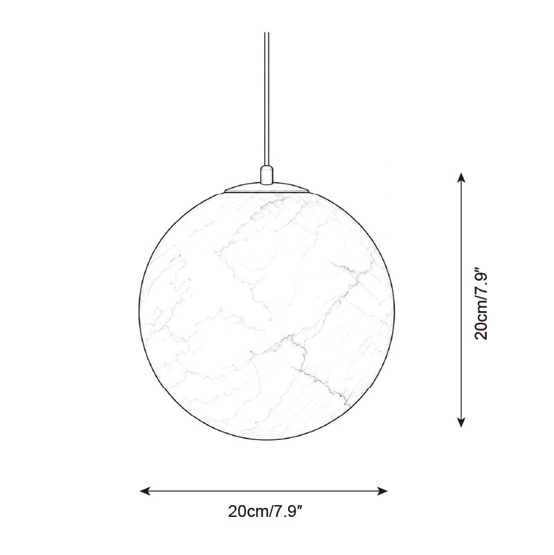 Solstice Alabaster Pendant Lamp — Dimension drawings 1