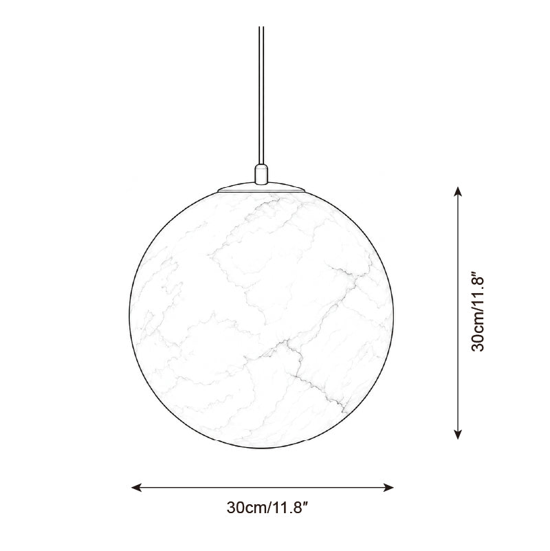 Solstice Alabaster Pendant Lamp — Dimension drawings 2