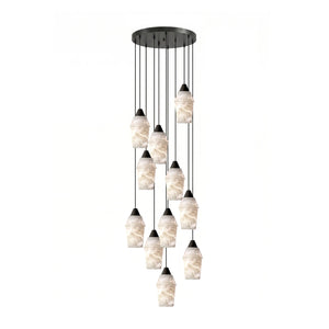 Spindle Alabaster Cluster Chandelier