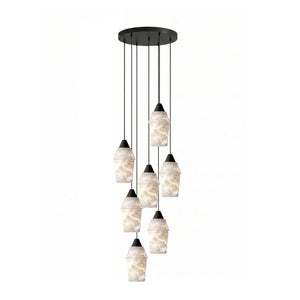 Spindle Alabaster Cluster Chandelier