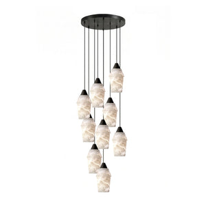 Spindle Alabaster Cluster Chandelier