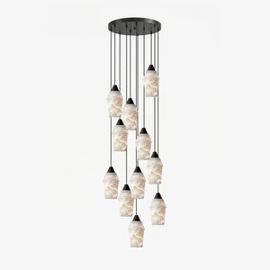 Spindle Alabaster Cluster Chandelier