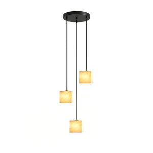 Square Alabaster Staircase Chandelier