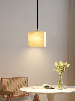 Square Alabaster Staircase Chandelier
