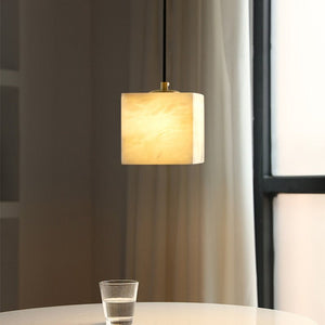 Square Alabaster Staircase Chandelier