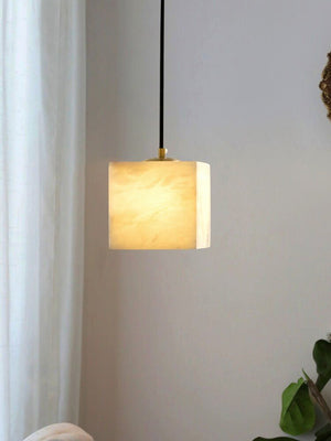 Square Alabaster Staircase Chandelier