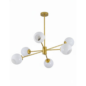 Staggered Glass 6 Light Chandelier