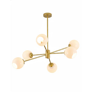 Staggered Glass 6 Light Chandelier