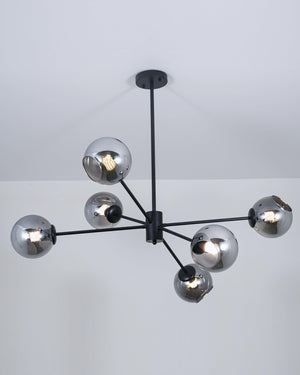 Staggered Glass 6 Light Chandelier