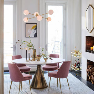 Staggered Glass 6 Light Chandelier