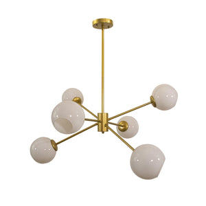 Staggered Glass 6 Light Chandelier