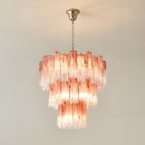 Pink Glass Tubes Chandelier