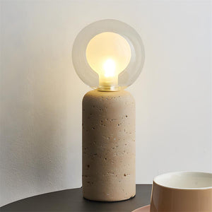 Stilla Orb Travertine Table Lamp