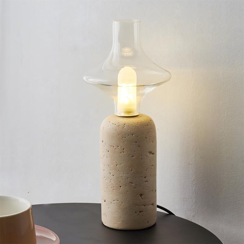 Stilla Orb Travertine Table Lamp – detail 16
