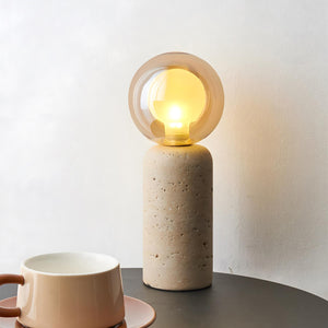 Stilla Orb Travertine Table Lamp