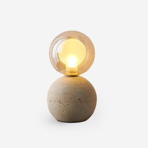 Stilla Orb Travertine Table Lamp
