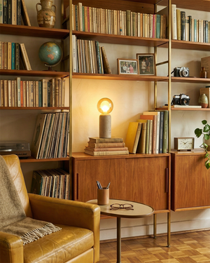 Stilla Orb Travertine Table Lamp