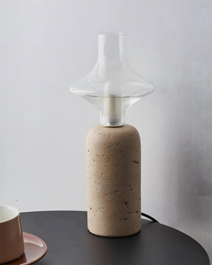 Stilla Orb Travertine Table Lamp