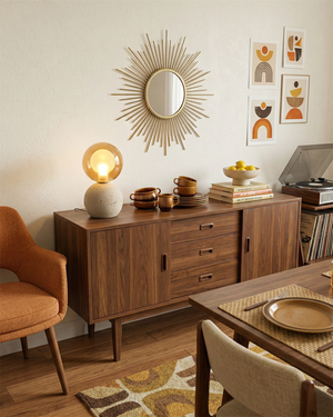 Stilla Orb Travertine Table Lamp