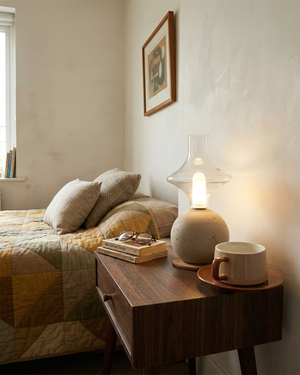 Stilla Orb Travertine Table Lamp