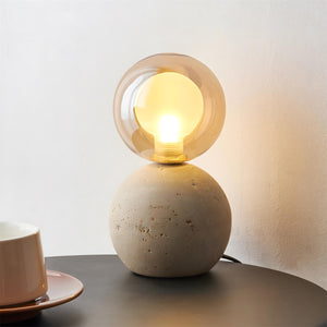 Stilla Orb Travertine Table Lamp