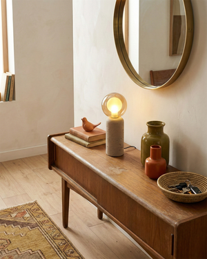 Stilla Orb Travertine Table Lamp