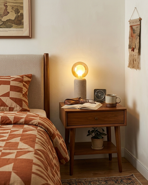 Stilla Orb Travertine Table Lamp