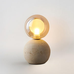 Stilla Orb Travertine Table Lamp