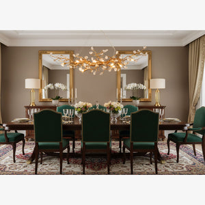 Stone Crystal Brass Chandelier