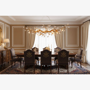 Stone Crystal Brass Chandelier