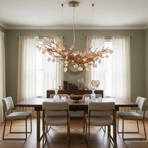 Stone Crystal Brass Chandelier