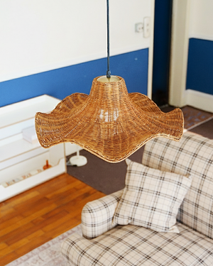 Straw Pleat Pendant Lamp