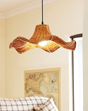 Straw Pleat Pendant Lamp