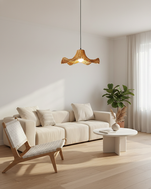 Straw Pleat Pendant Lamp