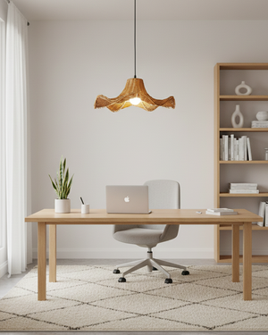Straw Pleat Pendant Lamp