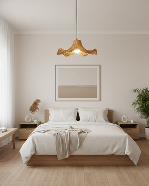 Straw Pleat Pendant Lamp