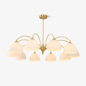 Striped Glass Bowl Chandelier